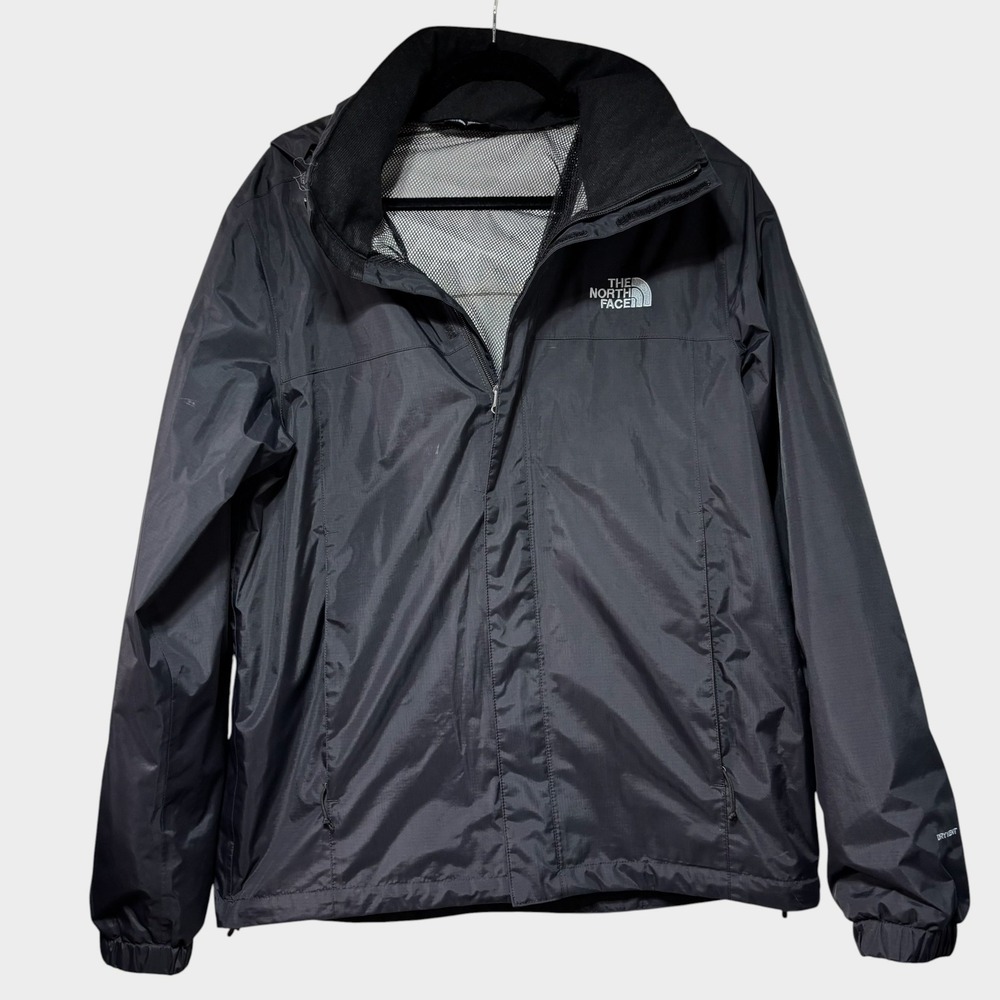 The North Face Mens DryVent Rain Jacket Gray Hooded Windbreaker Shell